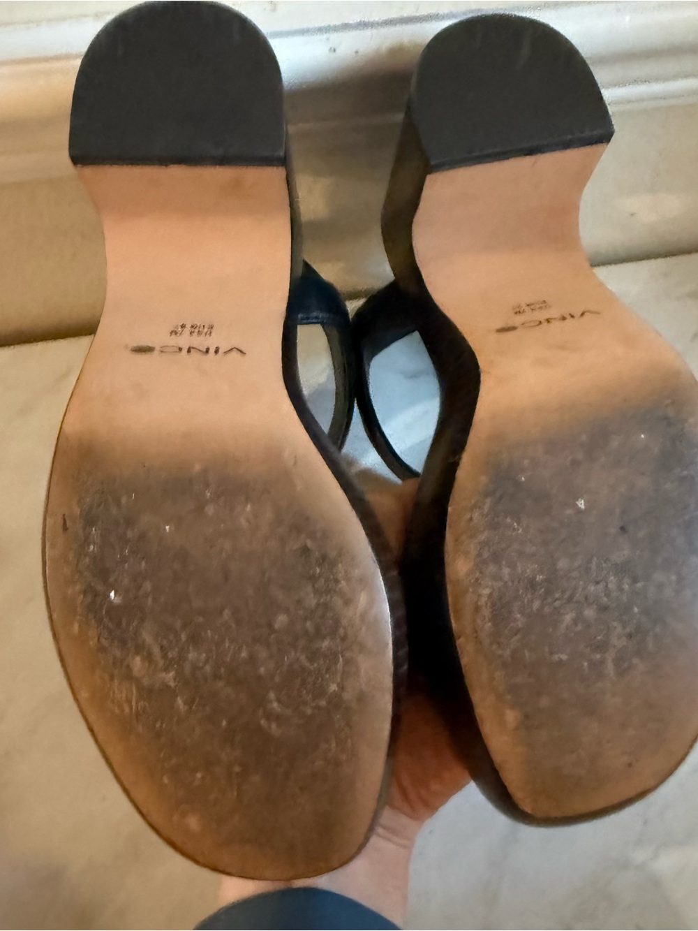 Vince Noelle Leather Platform Block Heel Sandals - Picture 7 of 8